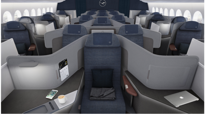 The Boeing 787 Dreamliner features Lufthansa's newest and most luxurious business class ever